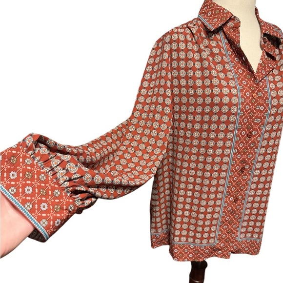 Max Studio Tops - Max Studio Printed Button Down Blouse